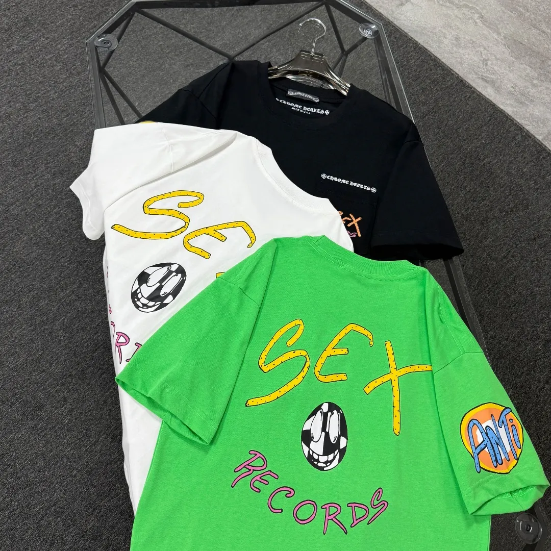 P180 Chrome Hearts 25 high version fabrics made of 300g high-density pure cotton, no deformation, no shrinkage, complete with three labels, same style for men and women, process: digital printing, color: white, black, green, SIZE: S-XL